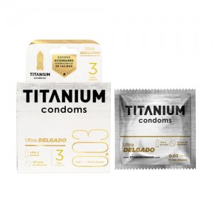 Condones Titanium Ultra Delgado x 3