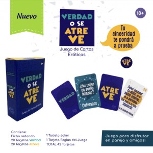 Juego de Cartas Eróticas Verdad o Se Atreve